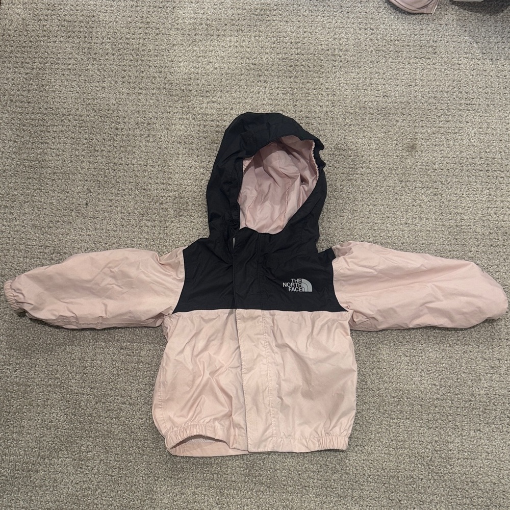 Kids The North Face Black and Pink Hooded Jacket